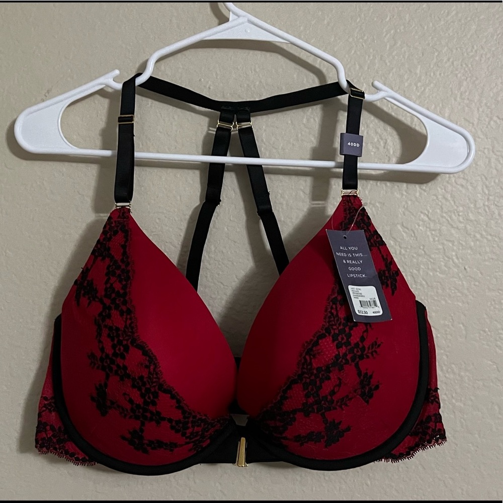 Red padded bra
